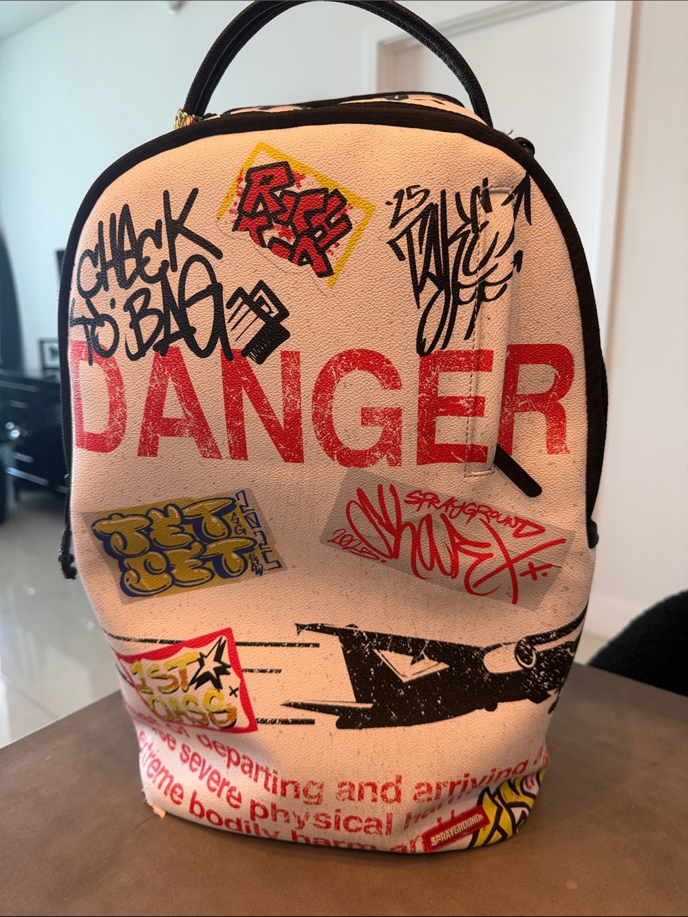 Sprayground Pink 'Danger' Graffiti Kids Mini Backpack